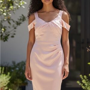 Antonio Melani Cold Shoulder Knee Length Sheath Dress Blush Pink Women’s Size 12